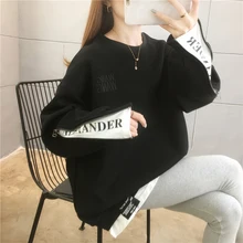 Women Long Sleeve Zipper Loose Harajuku Streetwear Sweatshirt Female Casual Sweatshirt Tops Pullovers Embroidered Jumper Korean