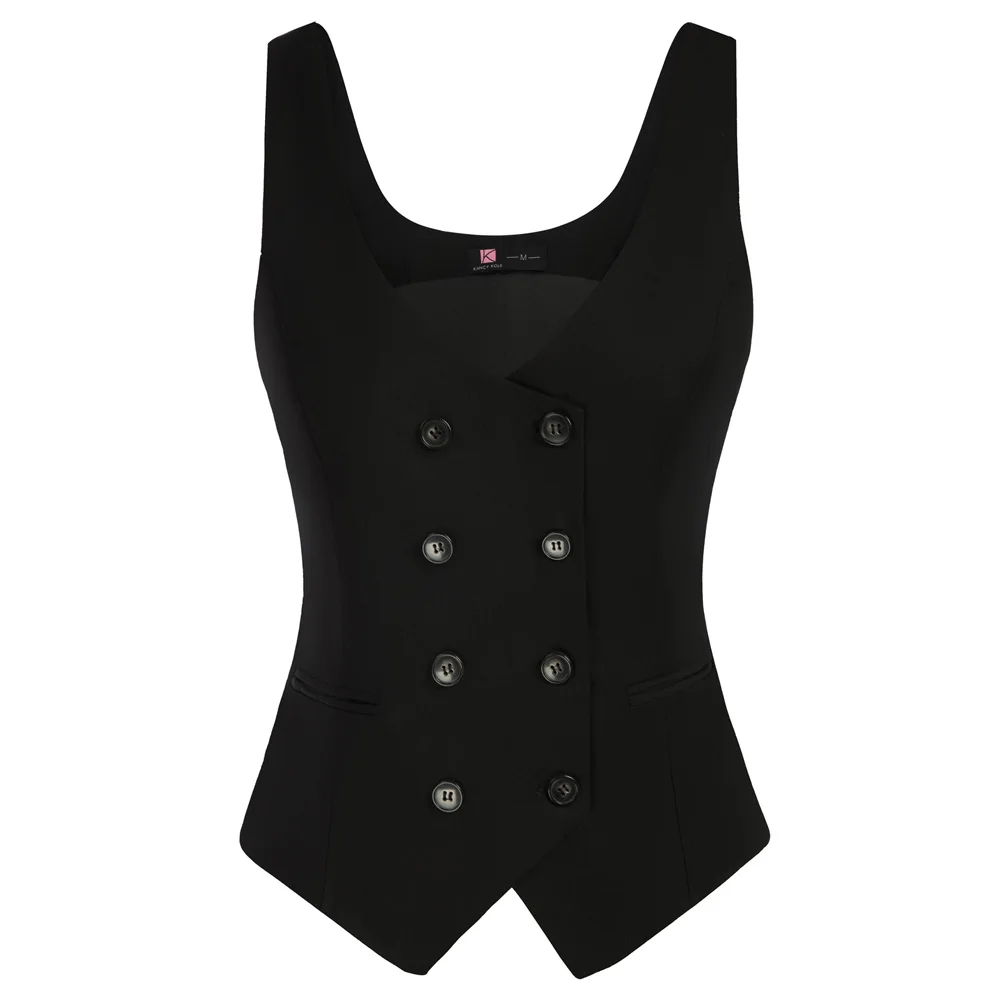 KK Women Double Breasted Vintag Vest V-Neck U-Back Handkerchief Hem Waistcoat Regular Fitted Fashion Dressy Suit With Pockets A3
KK Women Double Breasted Vintag Vest V-Neck U-Back Handkerchief Hem Waistcoat Regular Fitted Fashion Dressy Suit With Pockets A3
