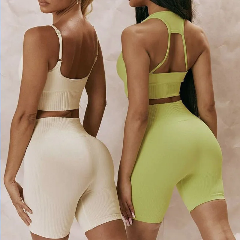 Seamless Yoga Set Gym Suits Shorts Sports Bra Crop Top Women's Pants Ribbed 2 Pieces Set Running Workout Outfit Fitness Clothing
Seamless Yoga Set Gym Suits Shorts Sports Bra Crop Top Women's Pants Ribbed 2 Pieces Set Running Workout Outfit Fitness Clothing