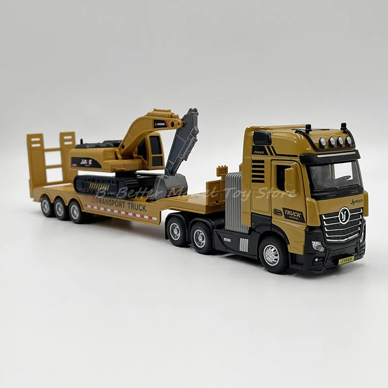 1:50 Diecast Construction Model Toy Tractor and Flatbed Semi-Trailer With Excavator Pull Back With Sound & Light Children Gifts
1:50 Diecast Construction Model Toy Tractor and Flatbed Semi-Trailer With Excavator Pull Back With Sound & Light Children Gifts
