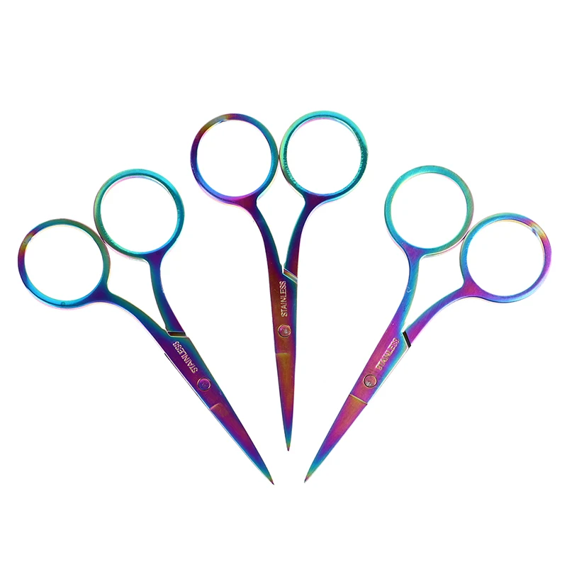 Colorful Stainless Steel Eyebrow Scissors Small Nail Tools Eyebrow Nose Hair Cutting Scissor Sharp Point Curved Tip Makeup Tool
Colorful Stainless Steel Eyebrow Scissors Small Nail Tools Eyebrow Nose Hair Cutting Scissor Sharp Point Curved Tip Makeup Tool