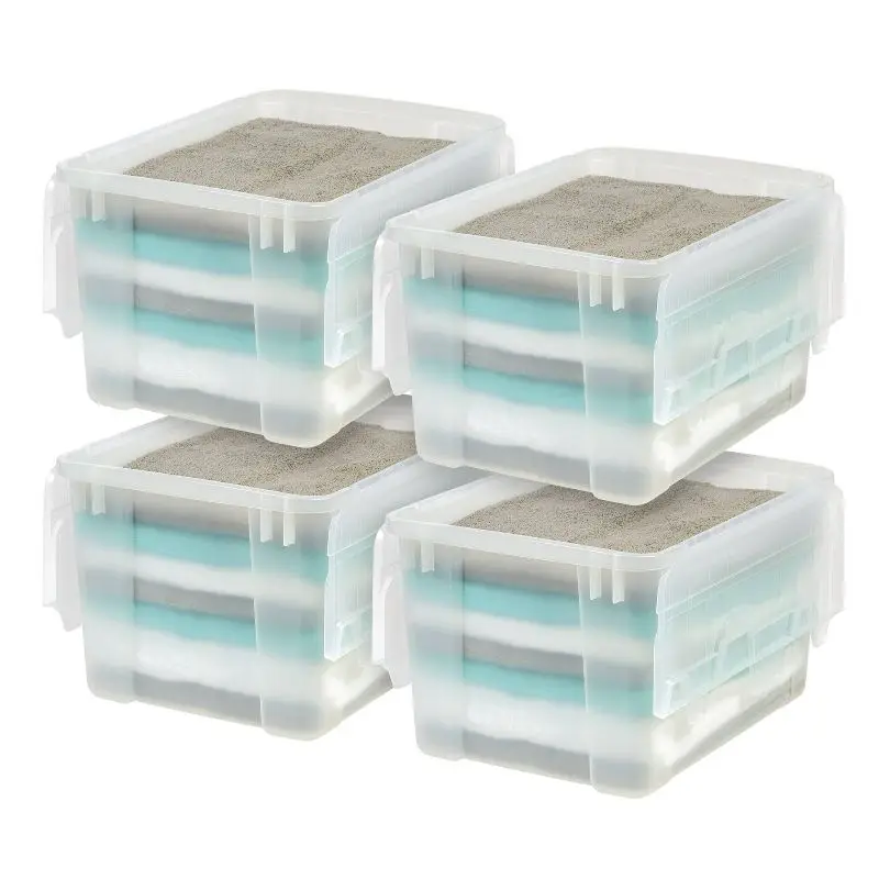 

4pk 50qt Plastic Storage Totes with Wing Lid