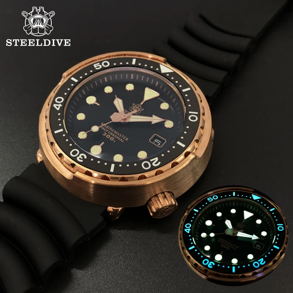 Часы для дайвинга STEELDIVE NH35, немецкие часы CuSn8 из оловянной бронзы 300 м с сапфировой керамической рамкой, автоматические часы с бронзовым тунцем
Часы для дайвинга STEELDIVE NH35, немецкие часы CuSn8 из оловянной бронзы 300 м с сапфировой керамической рамкой, автоматические часы с бронзовым тунцем
