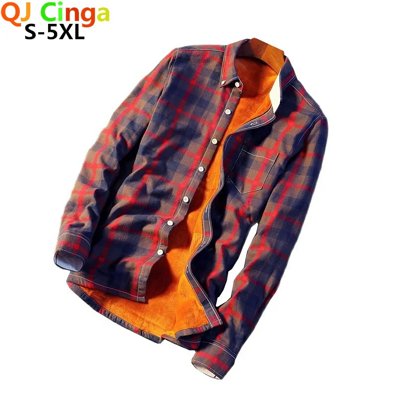New Winter Plaid Shirt With Plush For Men Casual Long Sleeve Shirts Slim Fit Thick Warm Cotton Liner Dress Men Chemise S-5XL
New Winter Plaid Shirt With Plush For Men Casual Long Sleeve Shirts Slim Fit Thick Warm Cotton Liner Dress Men Chemise S-5XL