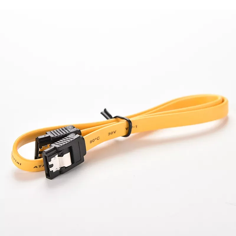 

1pc 39cm Serial ATA SATA 3 RAID Data HDD Hard Drive Disk Signal Cables Yellow Red Straight High Speed SATA Data Cable