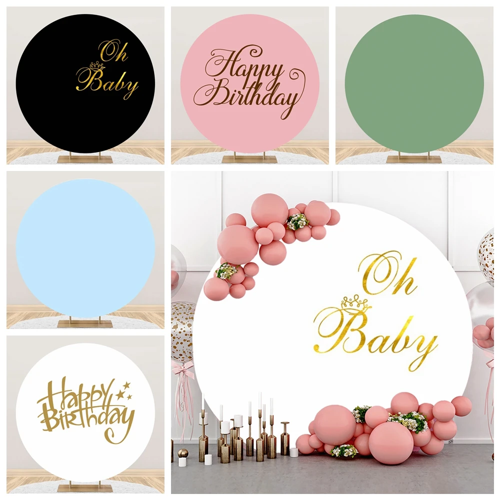 White Round Backdrop Cover Pink Black Oh Baby Shower Birthday Wedding Party Adult Portrait Circle Photography Background Decor
White Round Backdrop Cover Pink Black Oh Baby Shower Birthday Wedding Party Adult Portrait Circle Photography Background Decor