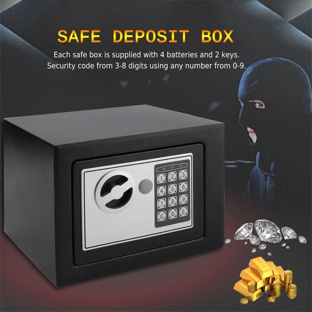 

Safe Box 4.6L Professional Safety Box Home Digital Electronic Security Box Home Office Wall Type Jewelry Money Anti-Theft