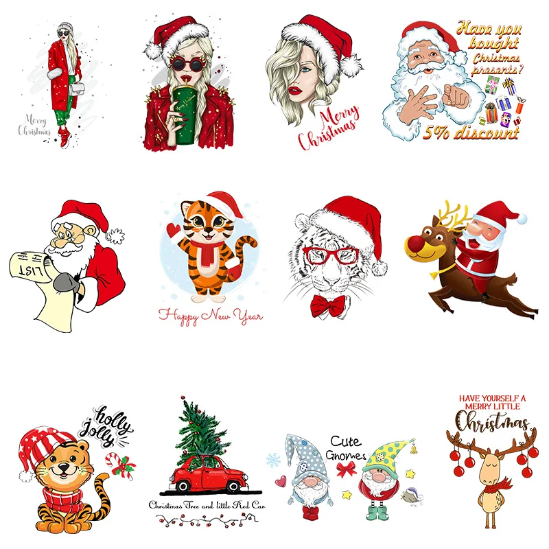 New Christmas Style Custom Thermal Sticker Patches For Clothing Women T-Shirt Iron-On Heat Transfer Fashion Clothes Printing
New Christmas Style Custom Thermal Sticker Patches For Clothing Women T-Shirt Iron-On Heat Transfer Fashion Clothes Printing
