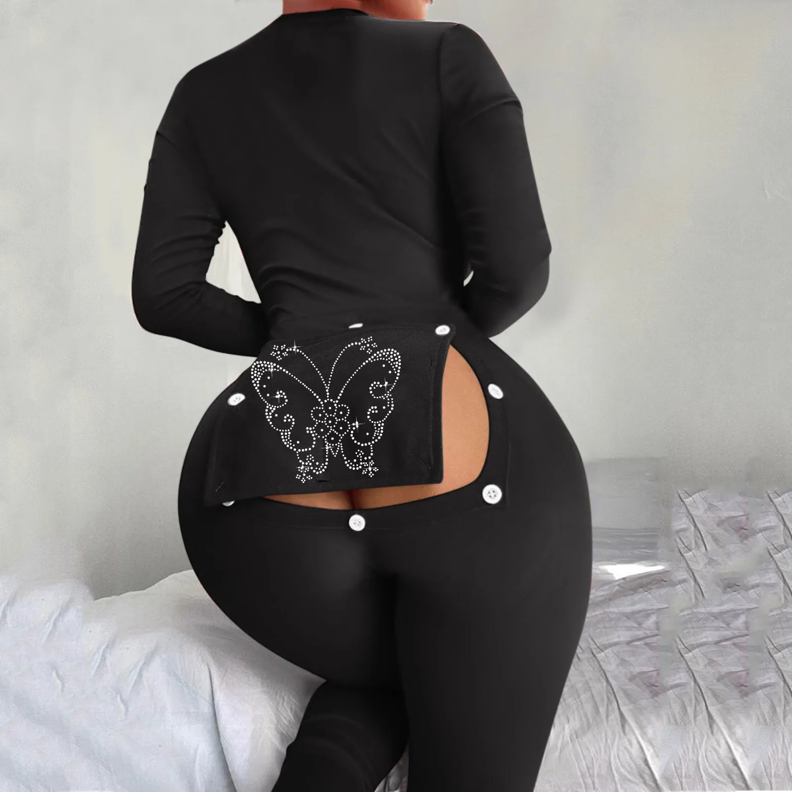 Rhinestone Butterfly Jumpsuit Women Casual Long Sleeve Button-down Front Functional Buttoned Flap Playsuit Pajamas For Adult New
Rhinestone Butterfly Jumpsuit Women Casual Long Sleeve Button-down Front Functional Buttoned Flap Playsuit Pajamas For Adult New