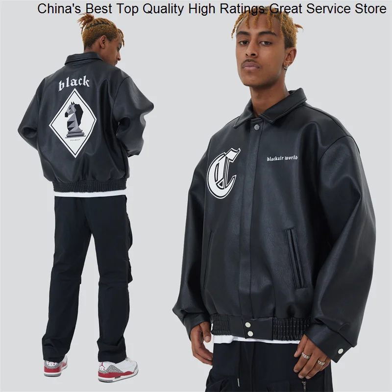 Letter 2023 PU Leather Jacket Statue Horse Embroidery Bomber Baseball Jackets Vintage College Varsity Coats Male Streetwear
Letter 2023 PU Leather Jacket Statue Horse Embroidery Bomber Baseball Jackets Vintage College Varsity Coats Male Streetwear