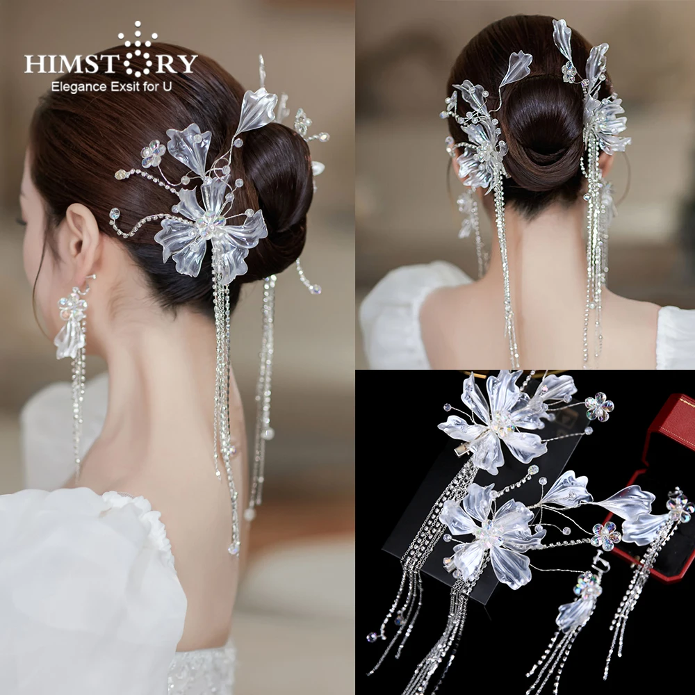 HIMSTORY Sweet Clear White Liquid Flower Bridal Hairpins Wedding Hair Accessories
HIMSTORY Sweet Clear White Liquid Flower Bridal Hairpins Wedding Hair Accessories