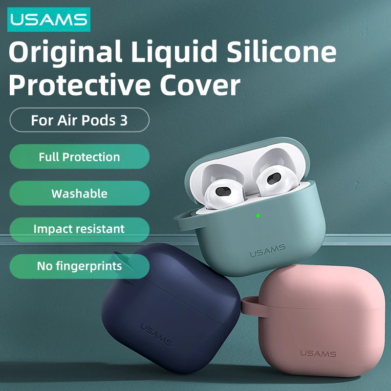 USAMS Silicone Protective Earphone Cases For Apple AirPods 3 2021 Shake-proof Anti-fall Earbuds Case Cover With Anti-lost Hook
USAMS Silicone Protective Earphone Cases For Apple AirPods 3 2021 Shake-proof Anti-fall Earbuds Case Cover With Anti-lost Hook