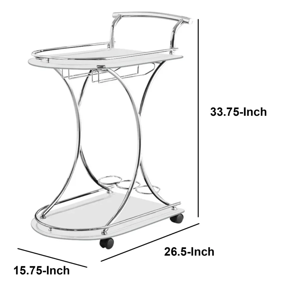 Service Cart with 2 Frosted Glass Frames Convenient Service Mobility Featuring A Light Chrome Silver Finish Simple Design
Service Cart with 2 Frosted Glass Frames Convenient Service Mobility Featuring A Light Chrome Silver Finish Simple Design