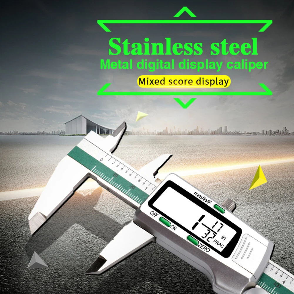 Stainless Steel Digital Display Caliper 150mm Fraction/MM/Inch High Precision Stainless Steel LCD Vernier Caliper Measuring Tool
Stainless Steel Digital Display Caliper 150mm Fraction/MM/Inch High Precision Stainless Steel LCD Vernier Caliper Measuring Tool