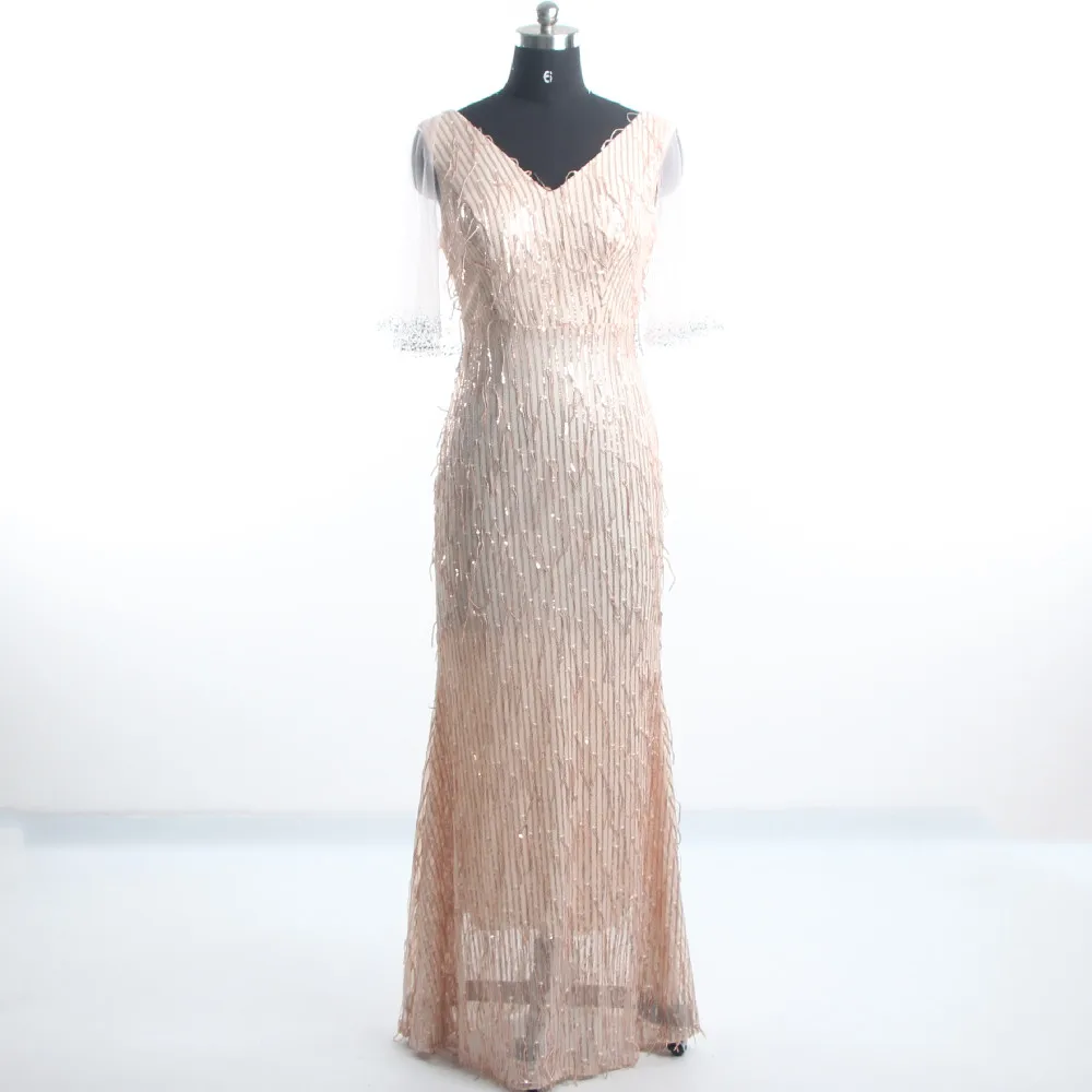 Evening Dresses Pink Sequins Crystal Tulle Half Sleeves V-neck Zipper Back Mermaid Floor Length Plus size Women Party Dress K029 
Evening Dresses Pink Sequins Crystal Tulle Half Sleeves V-neck Zipper Back Mermaid Floor Length Plus size Women Party Dress K029