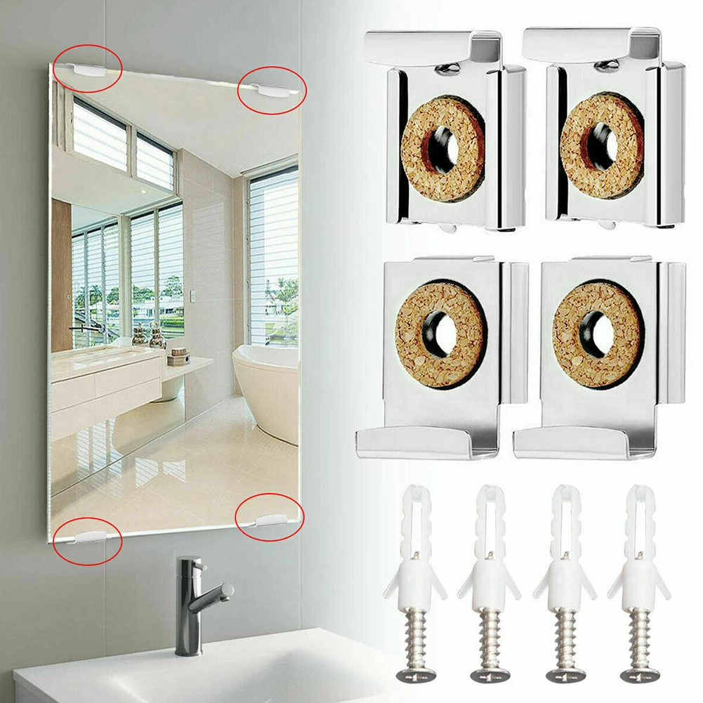 4pcs Mirror Bracket Mirror Spring Clip Mirror Hook Hanger Clamp With Screw Plastic Anchor Photo Plaque Painting Wall-Mounted
4pcs Mirror Bracket Mirror Spring Clip Mirror Hook Hanger Clamp With Screw Plastic Anchor Photo Plaque Painting Wall-Mounted