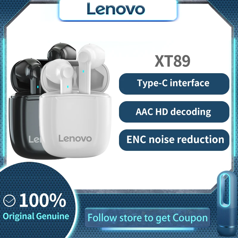 Original Lenovo XT89 TWS Wireless Earphone Stereo Bluetooth Headphones With Mic For Smartphones TWS Waterproof Headset
Original Lenovo XT89 TWS Wireless Earphone Stereo Bluetooth Headphones With Mic For Smartphones TWS Waterproof Headset