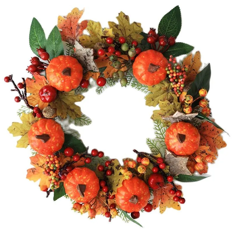 One Artificial Greenery Plant Christmas Wreath Orange Color Pumpkin Fruit Camellia Flower for Chriatmas Wall Door Decoration
One Artificial Greenery Plant Christmas Wreath Orange Color Pumpkin Fruit Camellia Flower for Chriatmas Wall Door Decoration