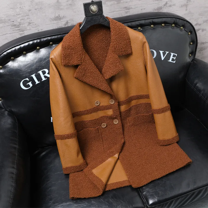 XL-6XL Plus Size Women Reversible Sheepskin Coat 2022 Winter Turn-down Collar Lambskin Leather Jacket Female Long Wool Fur Coat
XL-6XL Plus Size Women Reversible Sheepskin Coat 2022 Winter Turn-down Collar Lambskin Leather Jacket Female Long Wool Fur Coat