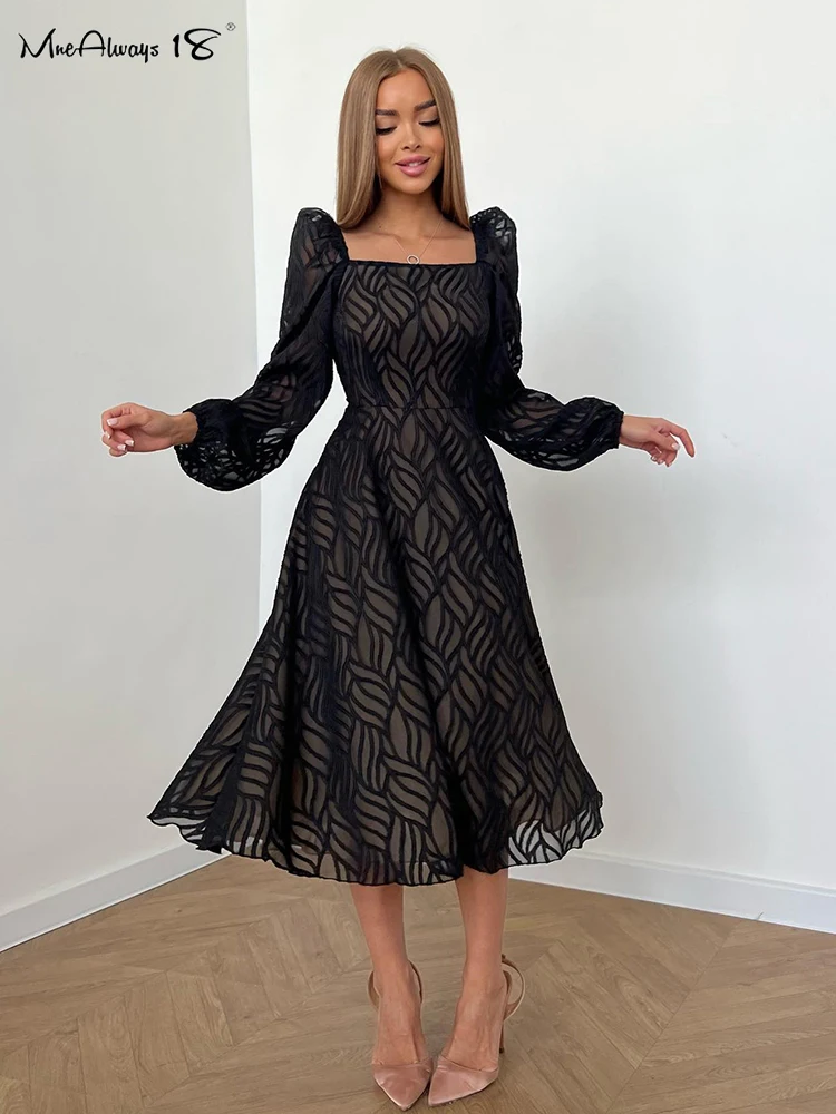 Mnealways18 Jacquard Black A-Line Dress Spring 2023 Women Lantern Sleeve Flowing Midi Dress Elegant Lady Chic Long Dress Ruched
Mnealways18 Jacquard Black A-Line Dress Spring 2023 Women Lantern Sleeve Flowing Midi Dress Elegant Lady Chic Long Dress Ruched