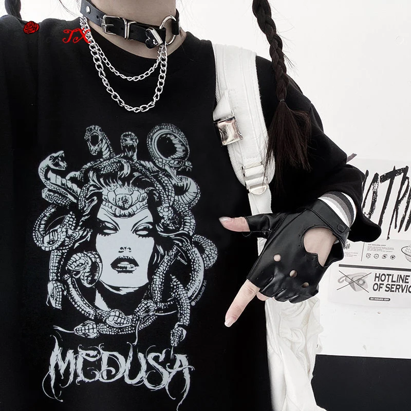 Women T Shirts Gothic Dark Oversized Punk Black Graphic Clothes Harajuku Hip Hop Streetwear Tops Short Sleeve Tee Shirts
Women T Shirts Gothic Dark Oversized Punk Black Graphic Clothes Harajuku Hip Hop Streetwear Tops Short Sleeve Tee Shirts