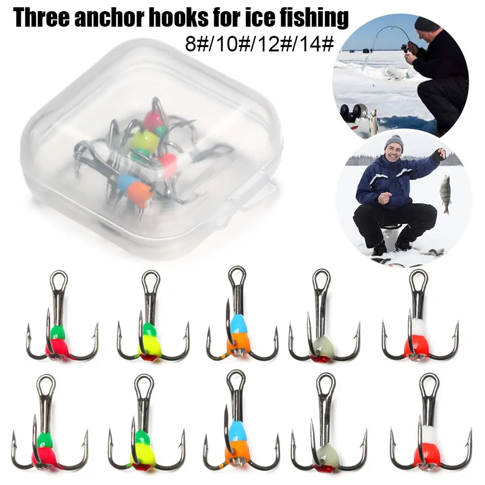 5Pcs/Box Winter Ice Fishing Hooks High Carbon Steel Three-Jaw Hook Artificial Sinking Bait For Ice Fishing Tackle 8# 10# 12# 14#
5Pcs/Box Winter Ice Fishing Hooks High Carbon Steel Three-Jaw Hook Artificial Sinking Bait For Ice Fishing Tackle 8# 10# 12# 14#