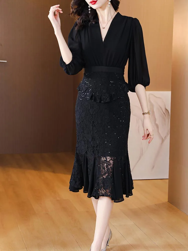 Elegant Autumn Winter Velvet Dresses for Women Long Sleeve 2023 Designer Ruffled Collar Party Cocktail Vestido Fiesta Vintage
Elegant Autumn Winter Velvet Dresses for Women Long Sleeve 2023 Designer Ruffled Collar Party Cocktail Vestido Fiesta Vintage