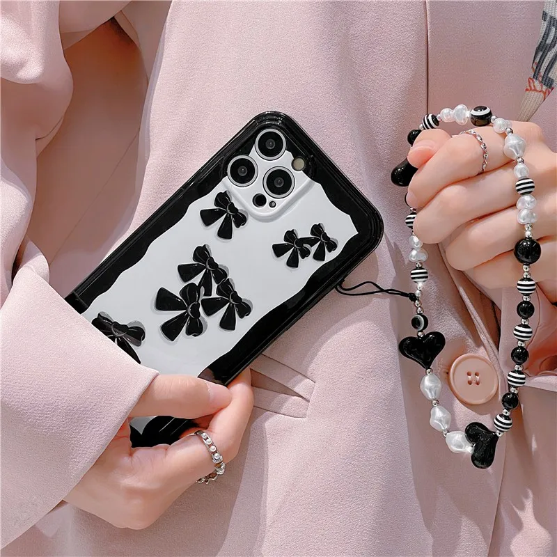 Fashion Cute Black Bow Flower With Lanyard Female Soft Case For Iphone 11 12 13 Pro Max 7 8 Plus Xr X Xs Anti-drop Cover Fundas
Fashion Cute Black Bow Flower With Lanyard Female Soft Case For Iphone 11 12 13 Pro Max 7 8 Plus Xr X Xs Anti-drop Cover Fundas