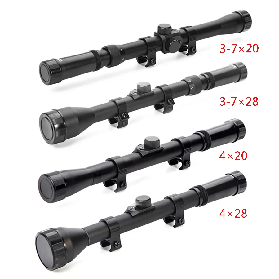 

Tactical Hunting Rifle Scope 3-7X20 3-7×28 Reflex Crosshair Telescopic Sight 4x20 4x28 Airsoft Optics Sights Fit 11mm Rail Gun