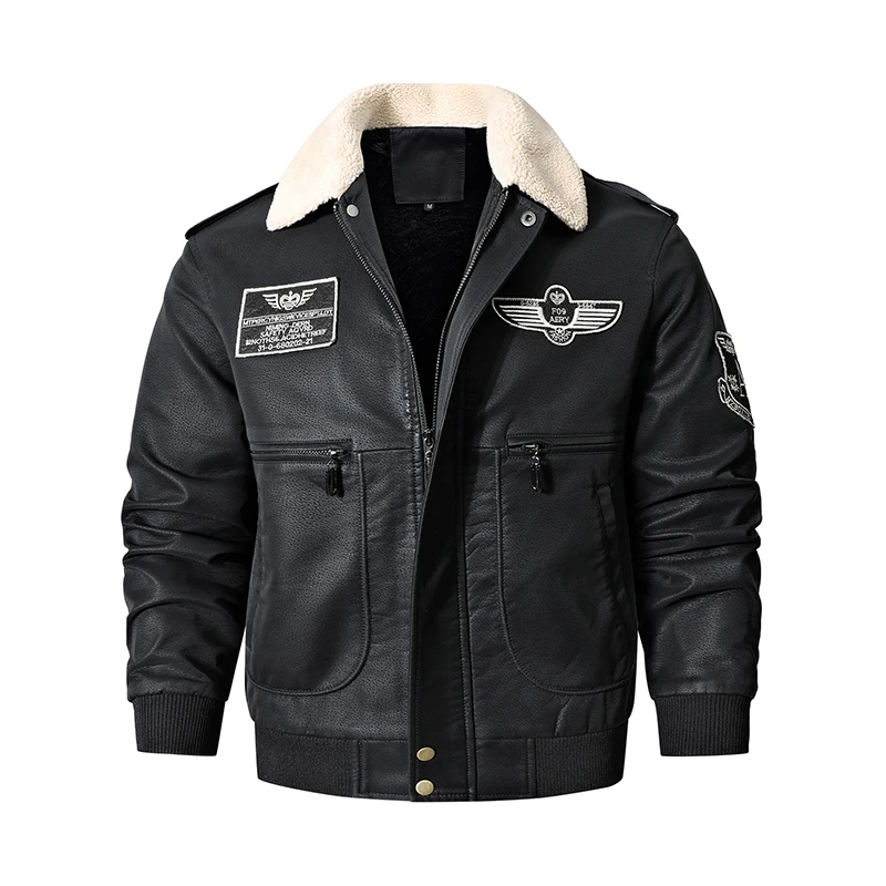 Men's Bomber Motorcycle Leather Jacket Vintage Brown Military Flight Coat Winter Fleece Faux Leather Pigskin Plus Size Jaqueta
Men's Bomber Motorcycle Leather Jacket Vintage Brown Military Flight Coat Winter Fleece Faux Leather Pigskin Plus Size Jaqueta
