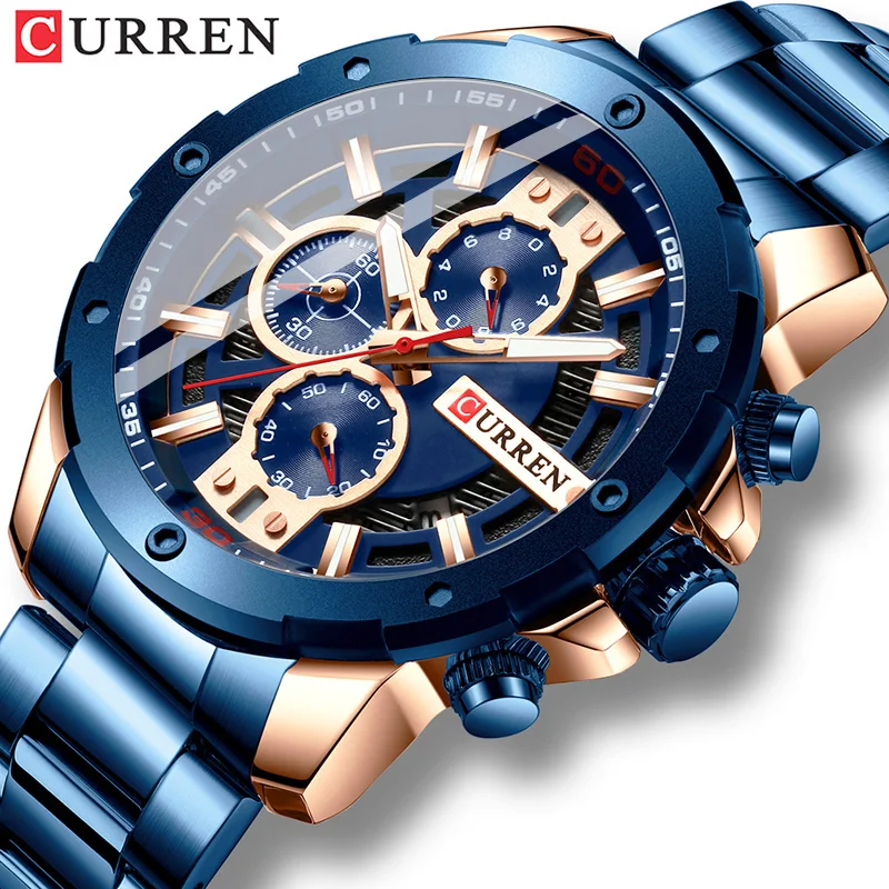 CURREN Men's watches Stainless Steel Band Quartz Wristwatch Chronograph Clock Watch For Men Fashion Sporty Waterproof reloj homb
CURREN Men's watches Stainless Steel Band Quartz Wristwatch Chronograph Clock Watch For Men Fashion Sporty Waterproof reloj homb