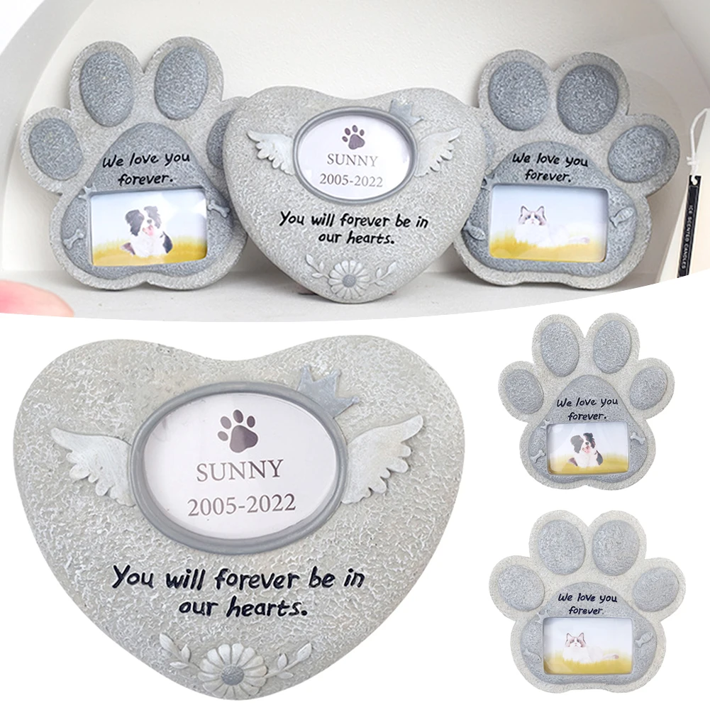 Resin Pet Memorial Tombstone Statues Dog & Cat Monuments Storing Photo Frame Innovative Pets Tribute Waterproof Outdoor
Resin Pet Memorial Tombstone Statues Dog & Cat Monuments Storing Photo Frame Innovative Pets Tribute Waterproof Outdoor