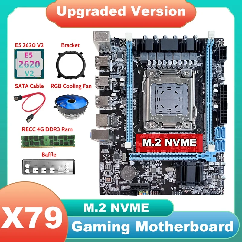 X79 Motherboard V389+E5 2620 V2 CPU+DDR3 RECC 4GB RAM+Fan+SATA Cable+Baffle+Bracket NVME LGA2011 For CF LOL PUBG
X79 Motherboard V389+E5 2620 V2 CPU+DDR3 RECC 4GB RAM+Fan+SATA Cable+Baffle+Bracket NVME LGA2011 For CF LOL PUBG