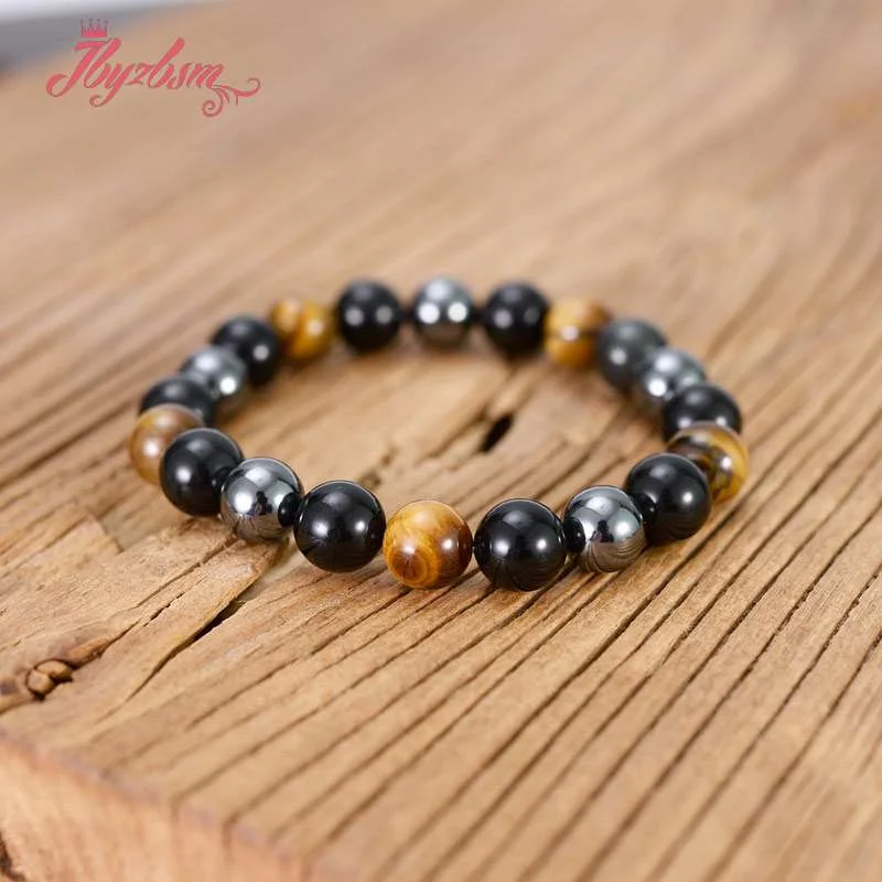 Natural Black Obsidian Hematite Tiger Eye Stone Beads Bracelets For Men Women Health Protection Jewelry Pulsera Hombre 10mm
Natural Black Obsidian Hematite Tiger Eye Stone Beads Bracelets For Men Women Health Protection Jewelry Pulsera Hombre 10mm