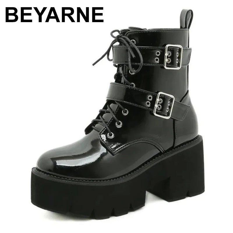 Women Autumn New Pu Leather High-heel Thick-heel Short Boots Women Platform Motorcycle Boots plus big size 43 thigh high boot
Women Autumn New Pu Leather High-heel Thick-heel Short Boots Women Platform Motorcycle Boots plus big size 43 thigh high boot