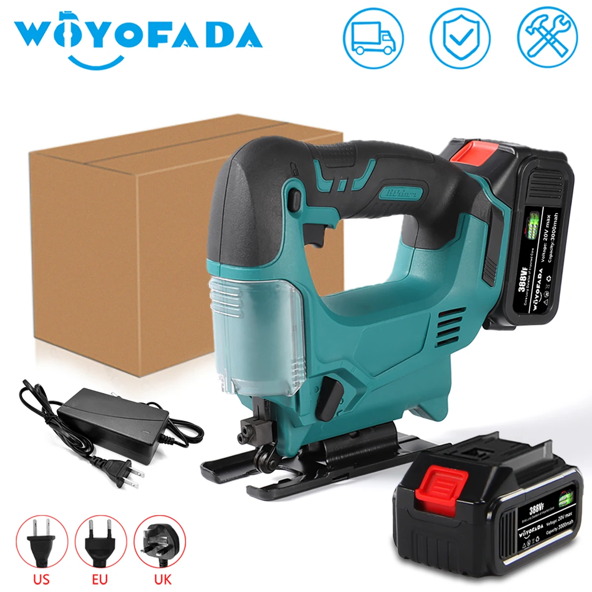 21V 65mm 2900RPM Cordless Jigsaw Electric Jig Saw Portable Multi-Function Woodworking Power Tool for Makita 18V Battery
21V 65mm 2900RPM Cordless Jigsaw Electric Jig Saw Portable Multi-Function Woodworking Power Tool for Makita 18V Battery