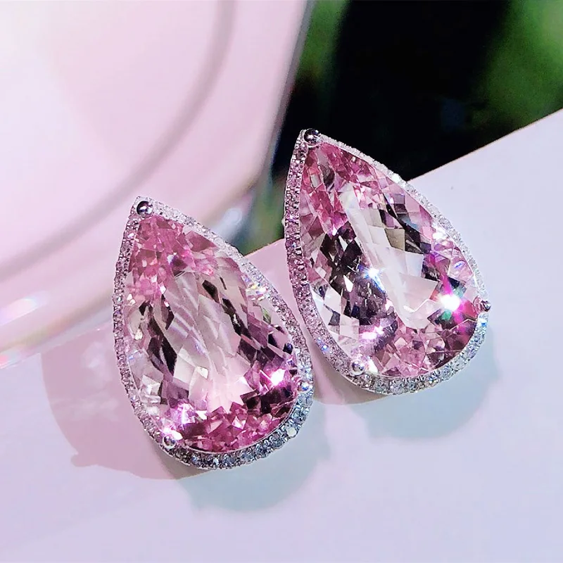 Ne'w Pear Shaped Pink CZ Stud Earrings Luxury Accessories for Women Dance Party Engagement Earrings Trendy Jewelry Drop Ship
Ne'w Pear Shaped Pink CZ Stud Earrings Luxury Accessories for Women Dance Party Engagement Earrings Trendy Jewelry Drop Ship