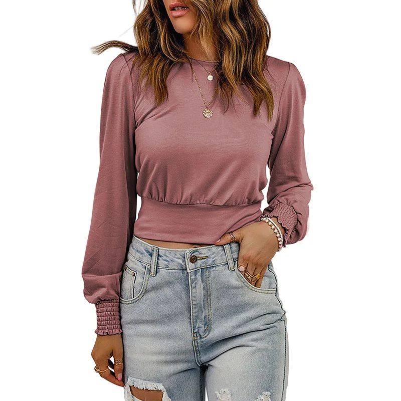 Women's Round Neck Long Sleeve Top Women's New Style Simple All-match Tops For Spring And Autumn Women's Slim Solid ColorT-shirt
Women's Round Neck Long Sleeve Top Women's New Style Simple All-match Tops For Spring And Autumn Women's Slim Solid ColorT-shirt