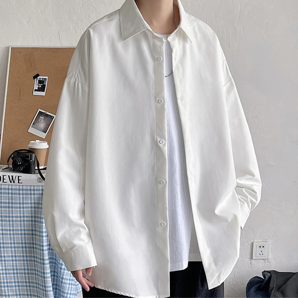 Long Sleeve Shirts Men Solid Color Loose Oversize Shirt Male Korean Style Casual white mens shirt streetwear chemise homme
Long Sleeve Shirts Men Solid Color Loose Oversize Shirt Male Korean Style Casual white mens shirt streetwear chemise homme