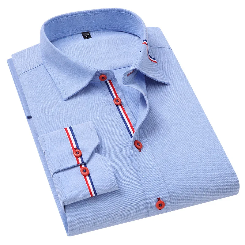Quality Men's Long Sleeve business Oxford Striped Casual Shirt Front Patch Button down Collar Thick male Work Slim Shirts top
Quality Men's Long Sleeve business Oxford Striped Casual Shirt Front Patch Button down Collar Thick male Work Slim Shirts top