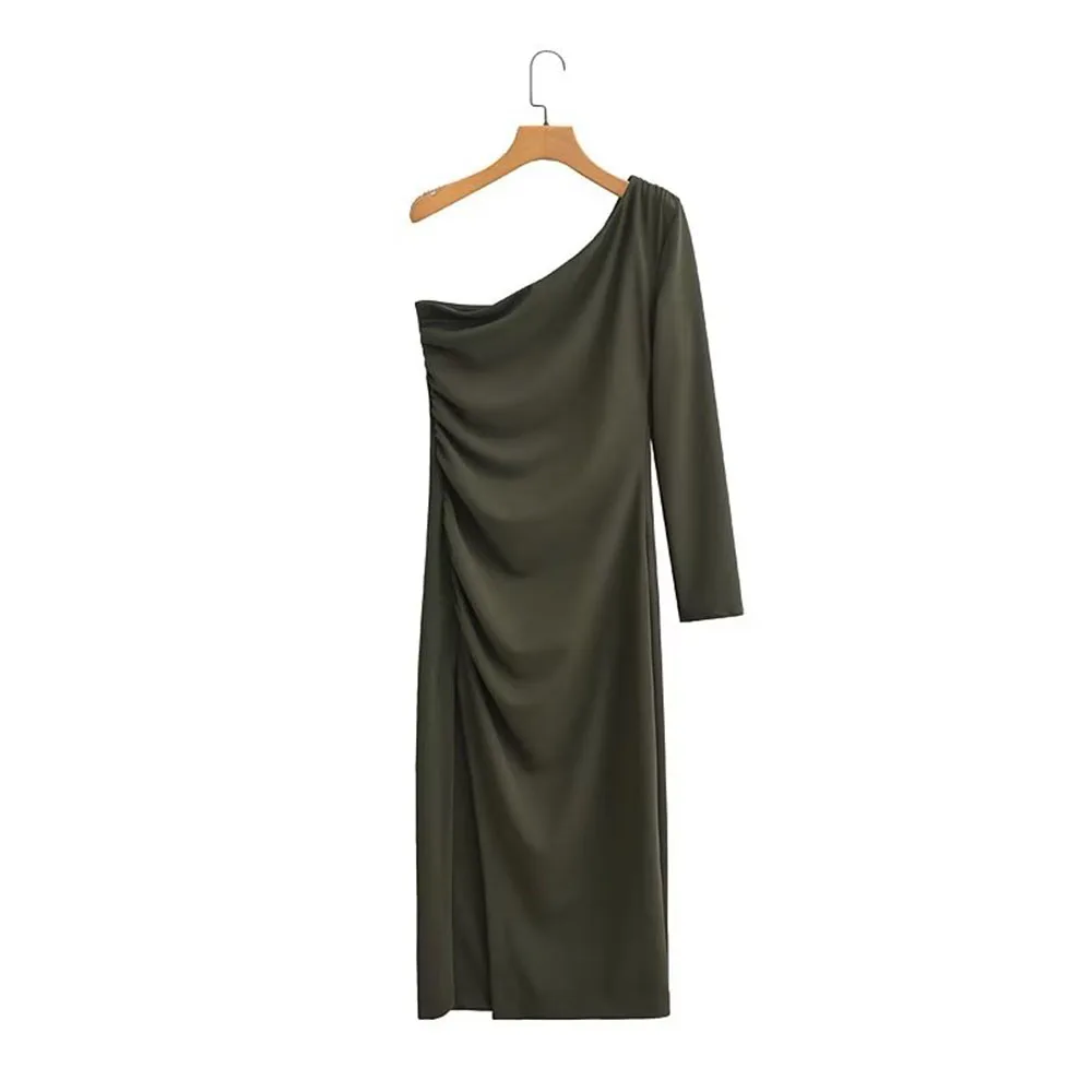 PB&ZA Women New Fashion Long Dress Asymmetrical Ladies Vintage Elegant Dresses Slim Fit One-Shoulder Party Mujer Vestidos Spring
PB&ZA Women New Fashion Long Dress Asymmetrical Ladies Vintage Elegant Dresses Slim Fit One-Shoulder Party Mujer Vestidos Spring