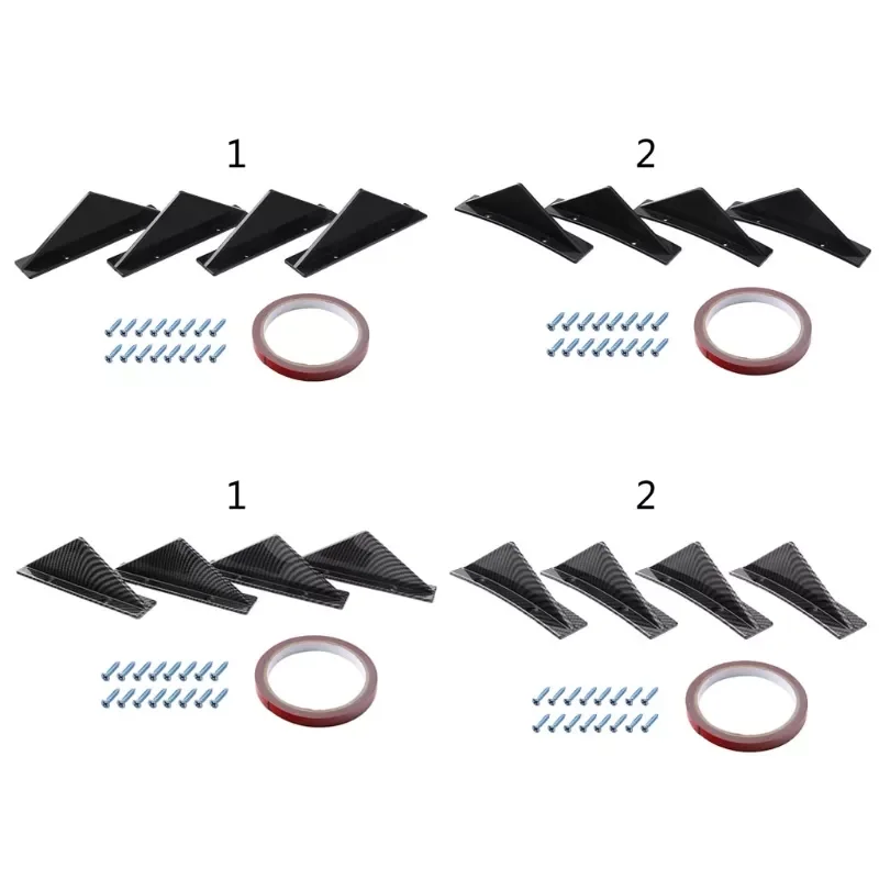 4Pcs Carbon Fiber Curved Car Rear Bumper Addon Lip Diffuser Shark Fin Universal Spoiler
4Pcs Carbon Fiber Curved Car Rear Bumper Addon Lip Diffuser Shark Fin Universal Spoiler