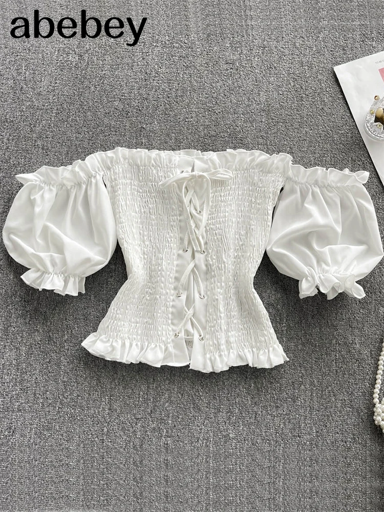 Women Top Sexy Blouse Off Shoulder Top Short Sleeve Club Party White Shirt Puff Sleeve Ruffle Tunic Crop Top Summer Tube Top
Women Top Sexy Blouse Off Shoulder Top Short Sleeve Club Party White Shirt Puff Sleeve Ruffle Tunic Crop Top Summer Tube Top