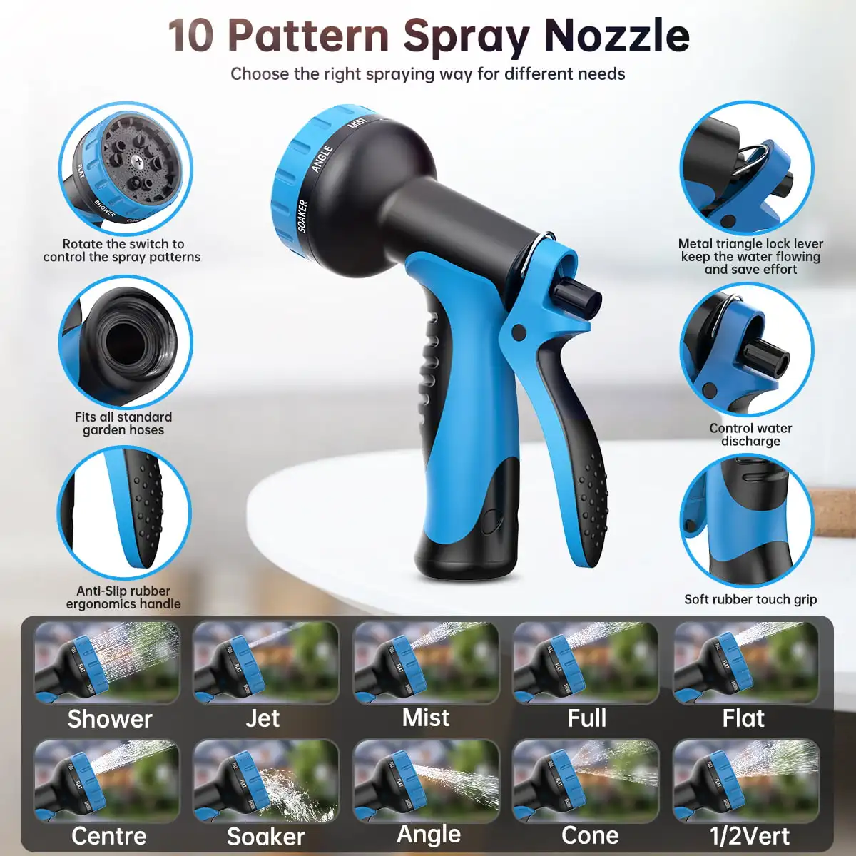 Garden Hose w/10 Function Nozzles, Expandable Water Hose with 3 /4 Inch Solid Brass Fittings & Double Latex Core, Lightweight Ho
Garden Hose w/10 Function Nozzles, Expandable Water Hose with 3 /4 Inch Solid Brass Fittings & Double Latex Core, Lightweight Ho