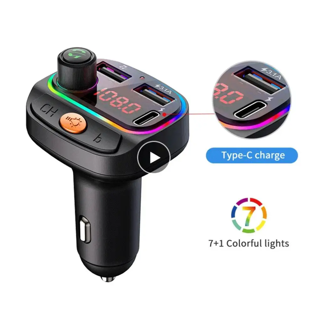 Car Wireless FM Transmitter Rgb Bluetooth-compatible 5.0 Mp3 Player Hands-free Audio Receiver Light Type-c 3.1a Fast Charger
Car Wireless FM Transmitter Rgb Bluetooth-compatible 5.0 Mp3 Player Hands-free Audio Receiver Light Type-c 3.1a Fast Charger