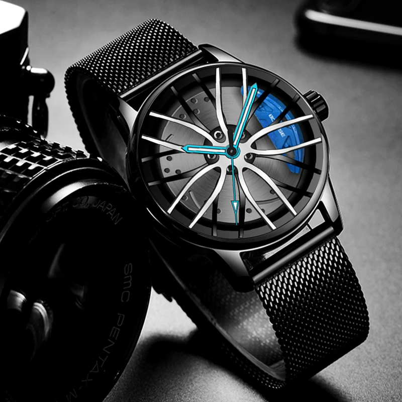 Fashion Mens Sports Watches Luxury Men Creative Wheel Hub Stainless Steel Quartz Wrist Watch Luminous Clock relogio masculino
Fashion Mens Sports Watches Luxury Men Creative Wheel Hub Stainless Steel Quartz Wrist Watch Luminous Clock relogio masculino