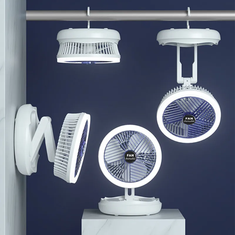 Multifunctional Folding Fan Portable Fan Rechargeable USB Fan Air Cooling Fan Stand Desk LED Light Outdoor Camping Ceiling Fan 
Multifunctional Folding Fan Portable Fan Rechargeable USB Fan Air Cooling Fan Stand Desk LED Light Outdoor Camping Ceiling Fan