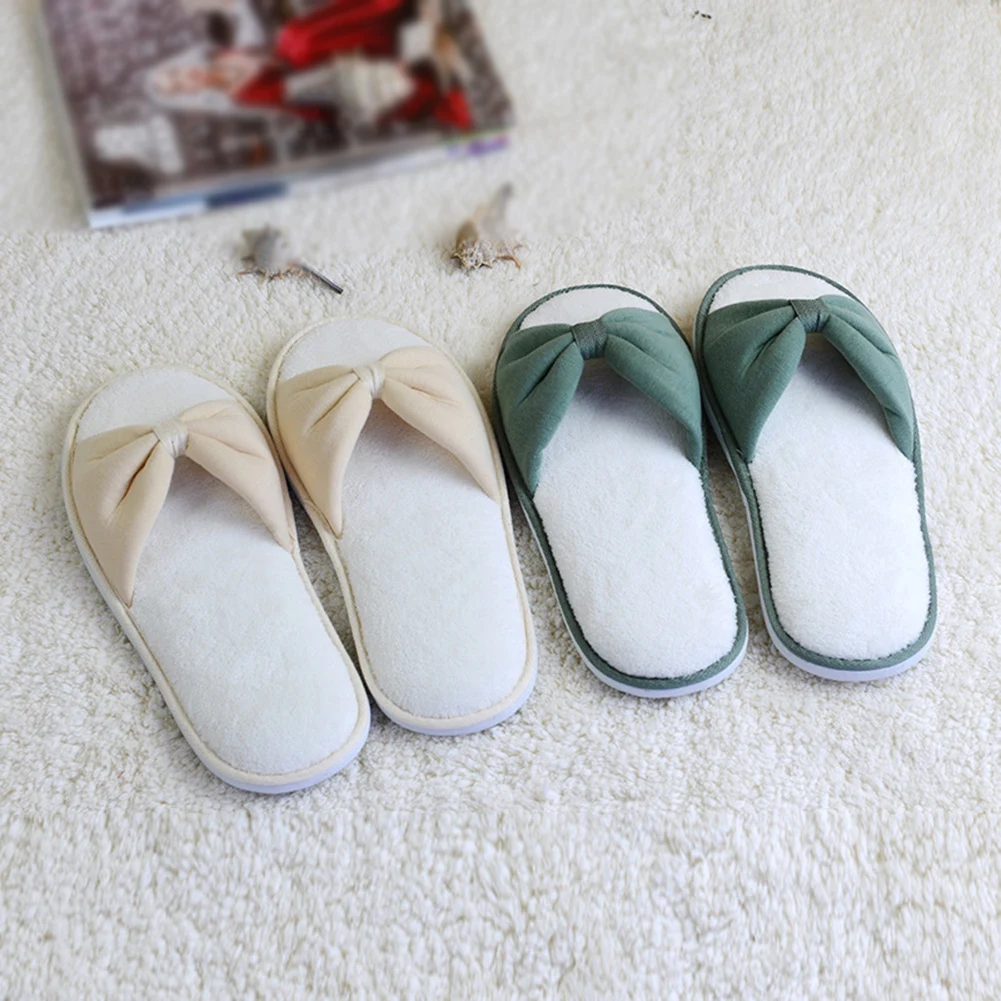Women Solid Color Plush Bow Slippers Soft Non-disposable Home Hospitality Slippers Party Gifts For Wedding Guests Slippers
Women Solid Color Plush Bow Slippers Soft Non-disposable Home Hospitality Slippers Party Gifts For Wedding Guests Slippers