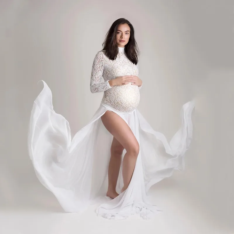 Maternity Dresses for Photo Shoot Long Sleeve Bodysuit+High Split Pregnancy Maxi Gown Dress Baby Shower Photography
Maternity Dresses for Photo Shoot Long Sleeve Bodysuit+High Split Pregnancy Maxi Gown Dress Baby Shower Photography