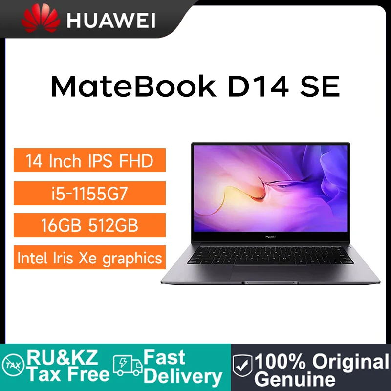 

HUAWEI MateBook D 14 SE Laptop 14 Inch IPS FHD Anti-Glare Screen Notebook i5-1155G7 8GB 512GB SSD Intel Iris Xe graphics Netbook